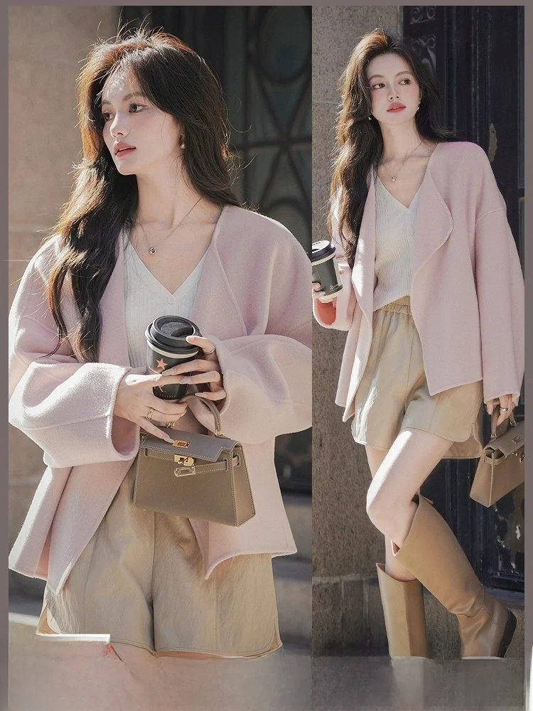 Double-Sided Woolen ort Coat Women's Early Autumn High-End Feeling Ele Small Size Coat Straight Tube Sle Long Sve
Double-Sided Woolen ort Coat Women's Early Autumn High-End Feeling Ele Small Size Coat Straight Tube Sle Long Sve