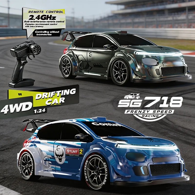 2026 NEW SG718 Raceway Drifting RC Car 4WD 1:24 Scale High Speed 20KM/H 2.4G RC Racing Toy Car with LED Light For Children Gifts
2026 NEW SG718 Raceway Drifting RC Car 4WD 1:24 Scale High Speed 20KM/H 2.4G RC Racing Toy Car with LED Light For Children Gifts