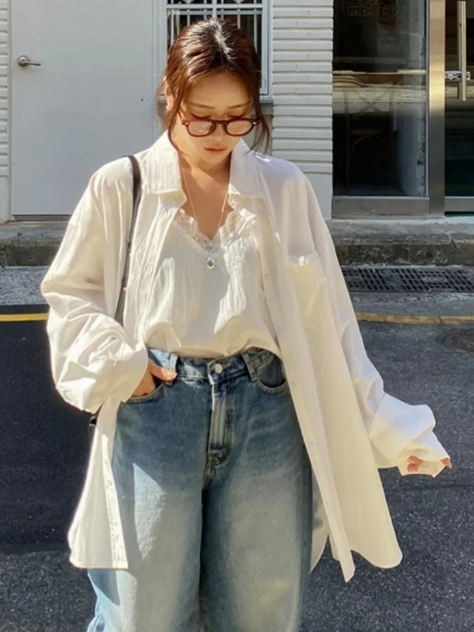 Chic Spring New Sle Long Sve irt with Sweet Lace Strap Vest Casual Turn-down Collar Faion Set Women's Clothing
Chic Spring New Sle Long Sve irt with Sweet Lace Strap Vest Casual Turn-down Collar Faion Set Women's Clothing