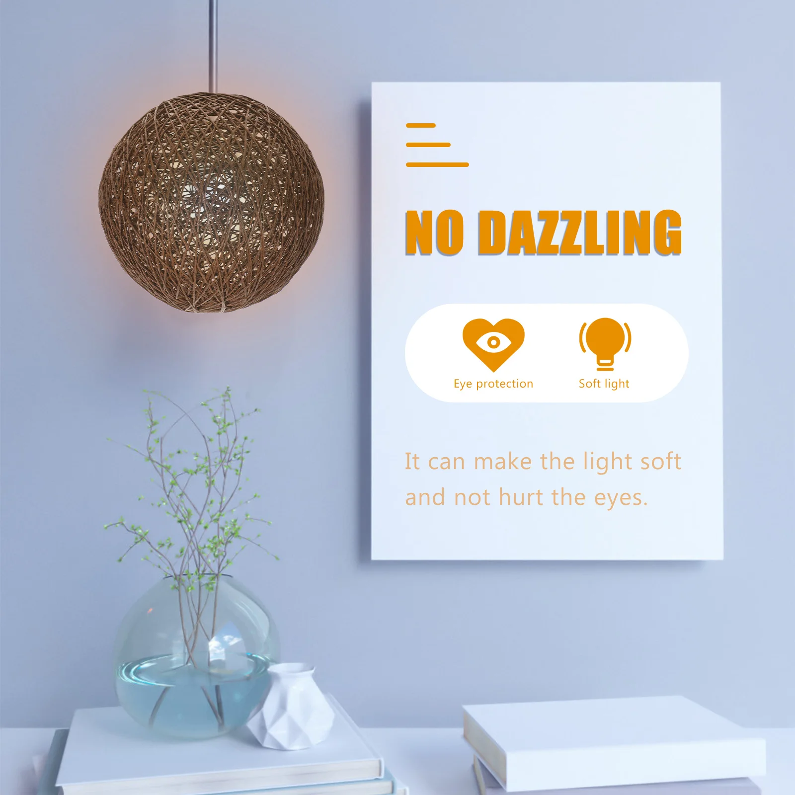 Rattan Ball Lampshade Effective Eye Protection Soft Diffuse Light Decorative Lamp Cover Living Room Bedroom Lamp Shade
Rattan Ball Lampshade Effective Eye Protection Soft Diffuse Light Decorative Lamp Cover Living Room Bedroom Lamp Shade