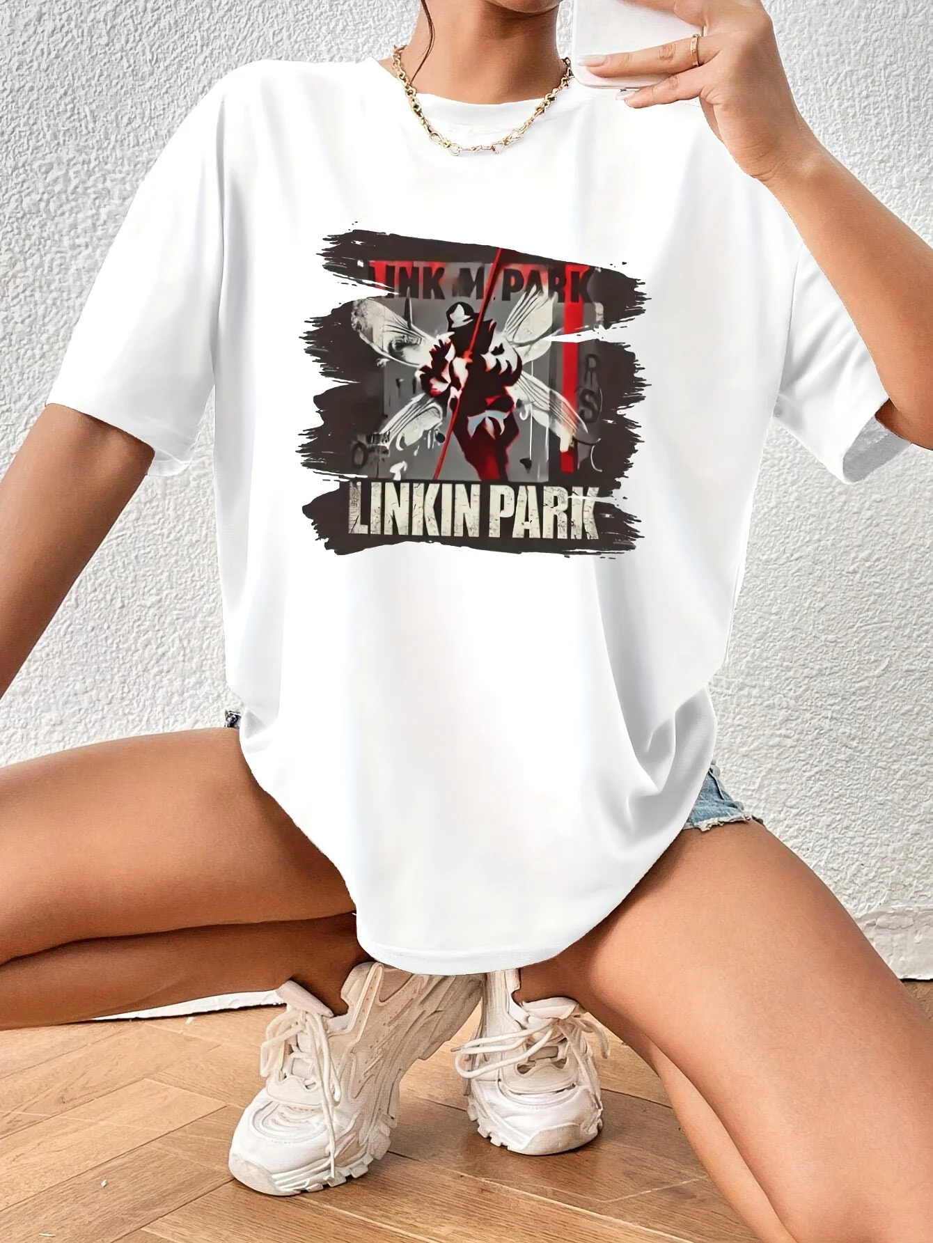 Женская футболка с рисунком Linkin Park — повседневная футболка с круглым вырезом и короткими рукавами, розовая, всесезонная одежда, полиэстер, в стиле рок-группы
Женская футболка с рисунком Linkin Park — повседневная футболка с круглым вырезом и короткими рукавами, розовая, всесезонная одежда, полиэстер, в стиле рок-группы