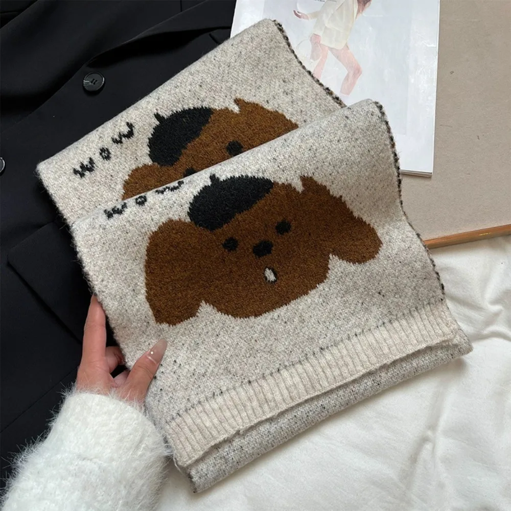 Вязаный шарф с милой мультяшной собакой, антихолодный корейский вариант, теплый шарф на шею, толстый зимний шарф, осень и зима
Вязаный шарф с милой мультяшной собакой, антихолодный корейский вариант, теплый шарф на шею, толстый зимний шарф, осень и зима