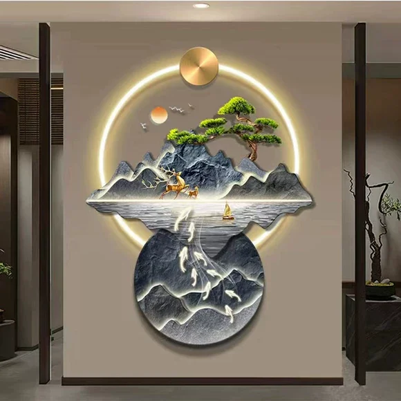 Light luxury landscape living room decorative painting with backer wall lamp painting, new Chinese style high-end atmospheric so
Light luxury landscape living room decorative painting with backer wall lamp painting, new Chinese style high-end atmospheric so