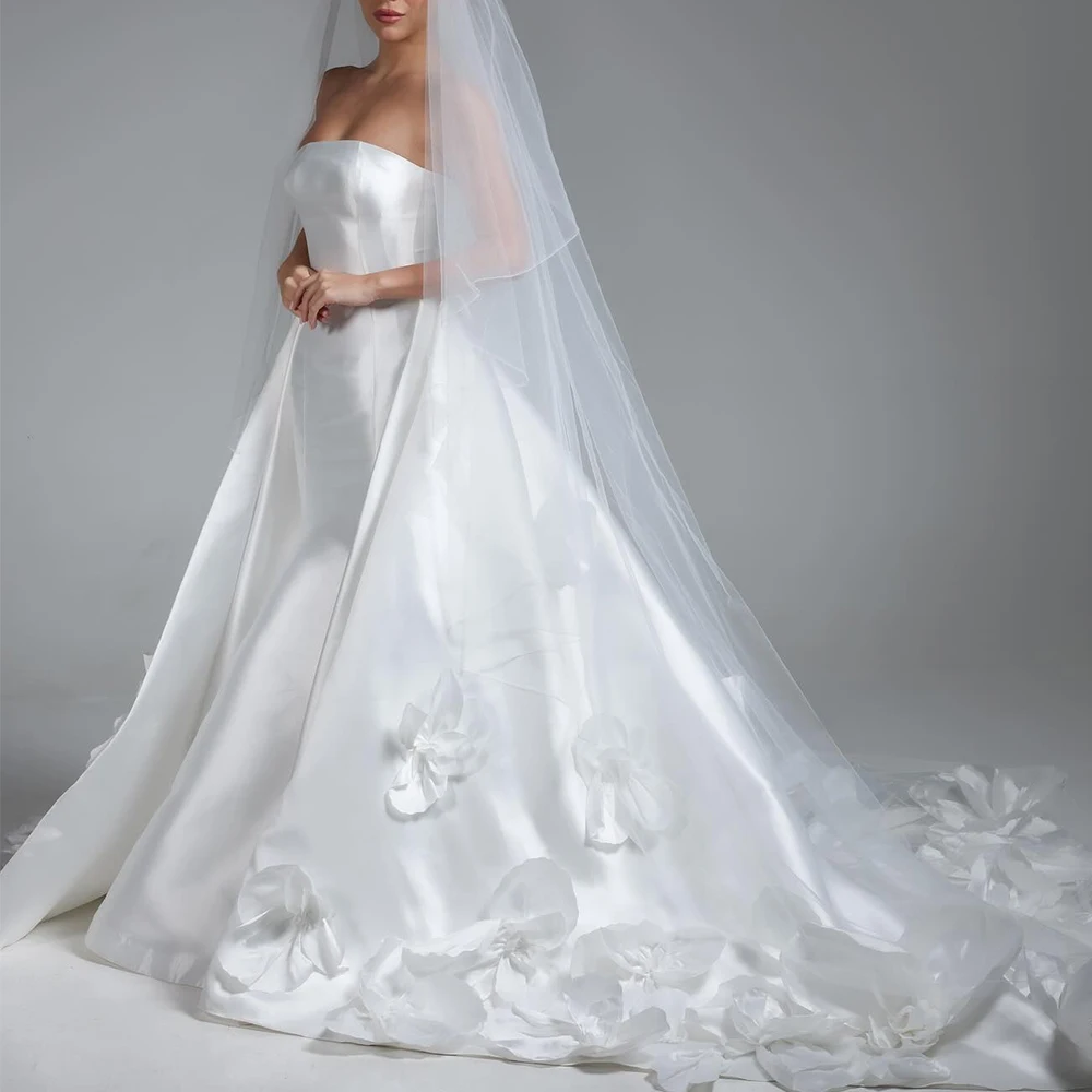 Customized Delicate Mermaid Flowers Satin Evening Dresses Exquisite Floor Length Strapless Sleeveless Bespoke Occasion
Customized Delicate Mermaid Flowers Satin Evening Dresses Exquisite Floor Length Strapless Sleeveless Bespoke Occasion