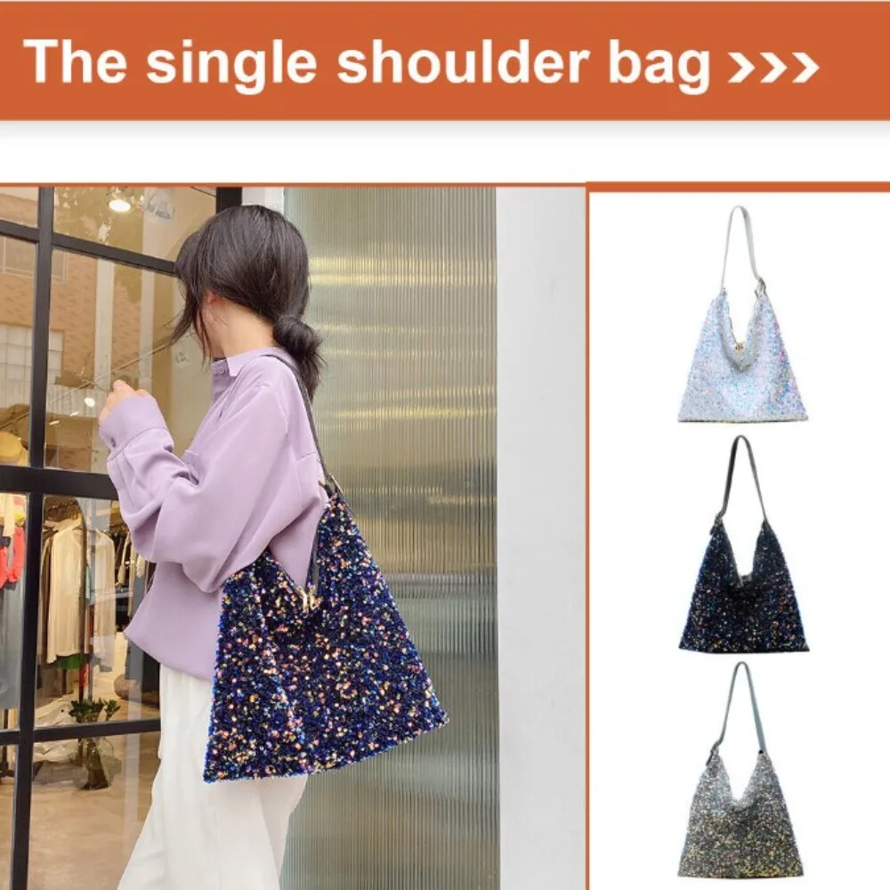Wear Resistant Fashion Sequin Handbag Sequins+PU Durable and Long-lasting Korean Version Shoulder Bag Not Deformed
Wear Resistant Fashion Sequin Handbag Sequins+PU Durable and Long-lasting Korean Version Shoulder Bag Not Deformed