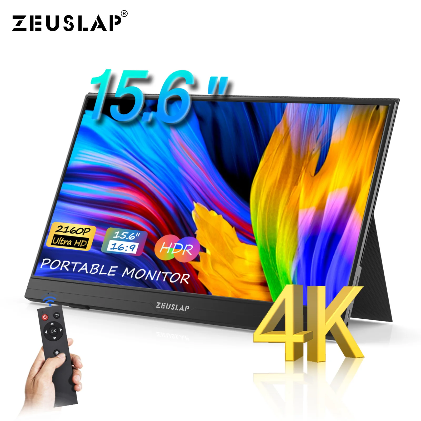 ZEUSLAP 15.6 Inch Portable Monitor 100% sRGB UHD 4K 3840*2160 IPS Screen Display with Headphone Port for Phone PS4 Switch Laptop
ZEUSLAP 15.6 Inch Portable Monitor 100% sRGB UHD 4K 3840*2160 IPS Screen Display with Headphone Port for Phone PS4 Switch Laptop