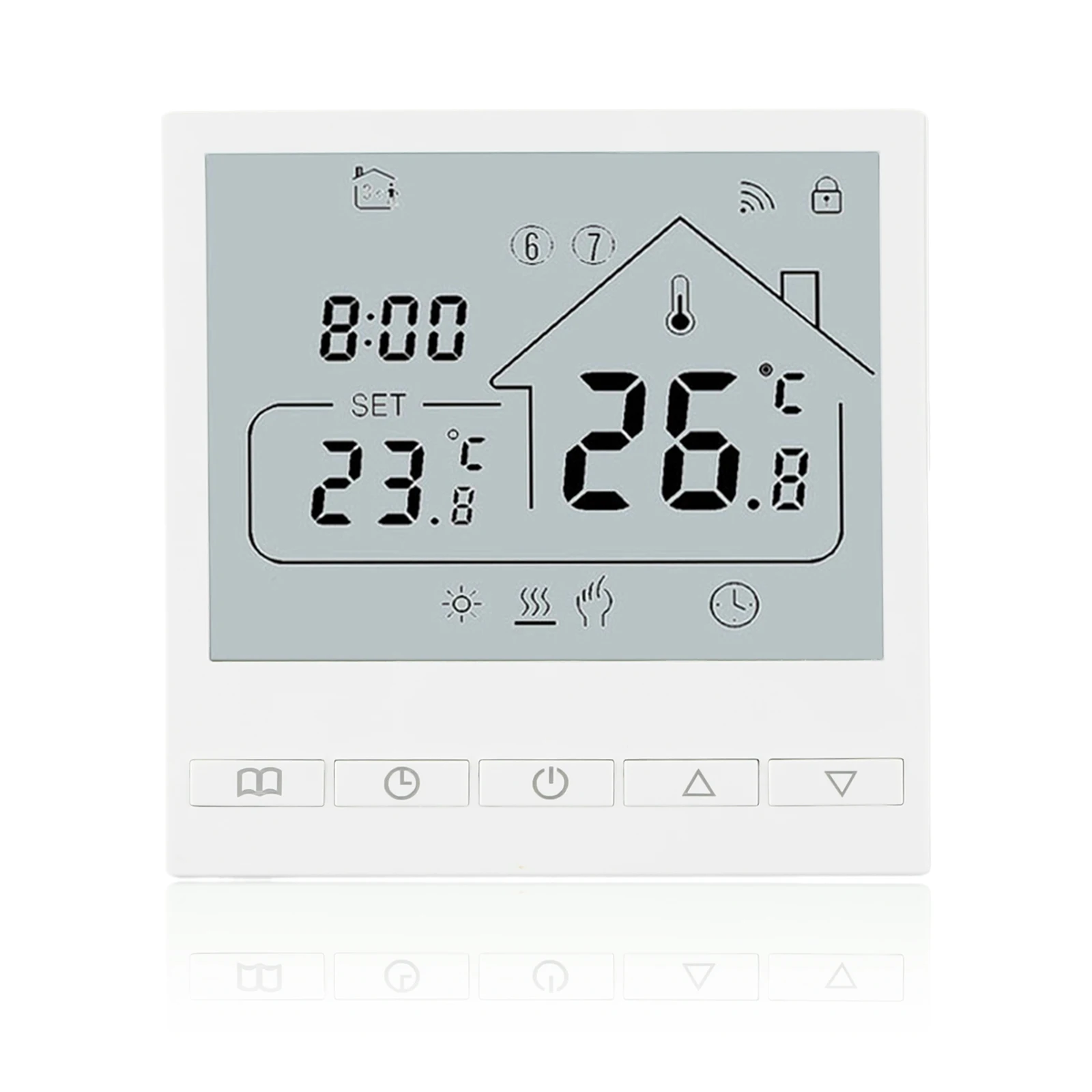 User Friendly Floor Thermostat Touch Button Interface Wifi and No wifi Options Remote Control and Voice Control Capabilities
User Friendly Floor Thermostat Touch Button Interface Wifi and No wifi Options Remote Control and Voice Control Capabilities
