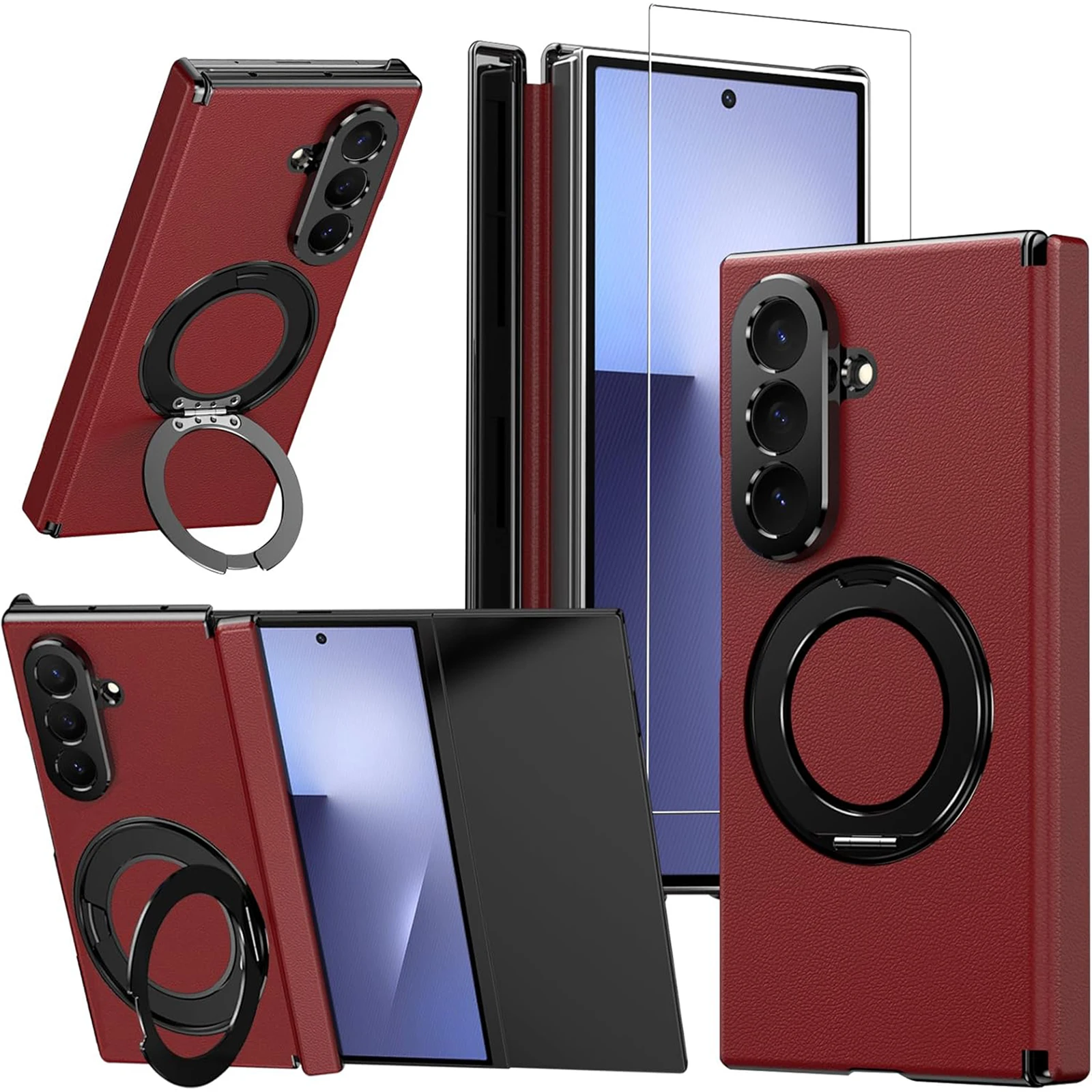 Чехол для Samsung Galaxy Z Trifold с магнитным креплением, вращающимся кольцом-подставкой, магнитной защитой шарнира, боковой подставкой и полной защитой из кожи
Чехол для Samsung Galaxy Z Trifold с магнитным креплением, вращающимся кольцом-подставкой, магнитной защитой шарнира, боковой подставкой и полной защитой из кожи