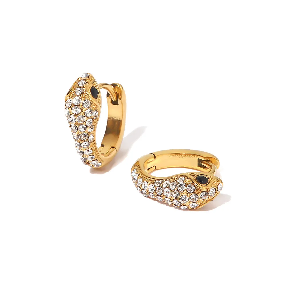 Stainless Steel PVD 18K Gold Plated Tarnish Waterproof Rhinestoned Snake Head Earrings For Woman Jewelry Wholesale Trendy
Stainless Steel PVD 18K Gold Plated Tarnish Waterproof Rhinestoned Snake Head Earrings For Woman Jewelry Wholesale Trendy