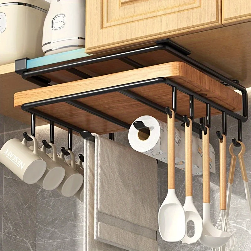 Under Cabinet Organizer - Space-Saving Kitchen Cabinet Storage Rack with Utensil Hooks, Paper Towel Holder, Chopping Board Rack
Under Cabinet Organizer - Space-Saving Kitchen Cabinet Storage Rack with Utensil Hooks, Paper Towel Holder, Chopping Board Rack