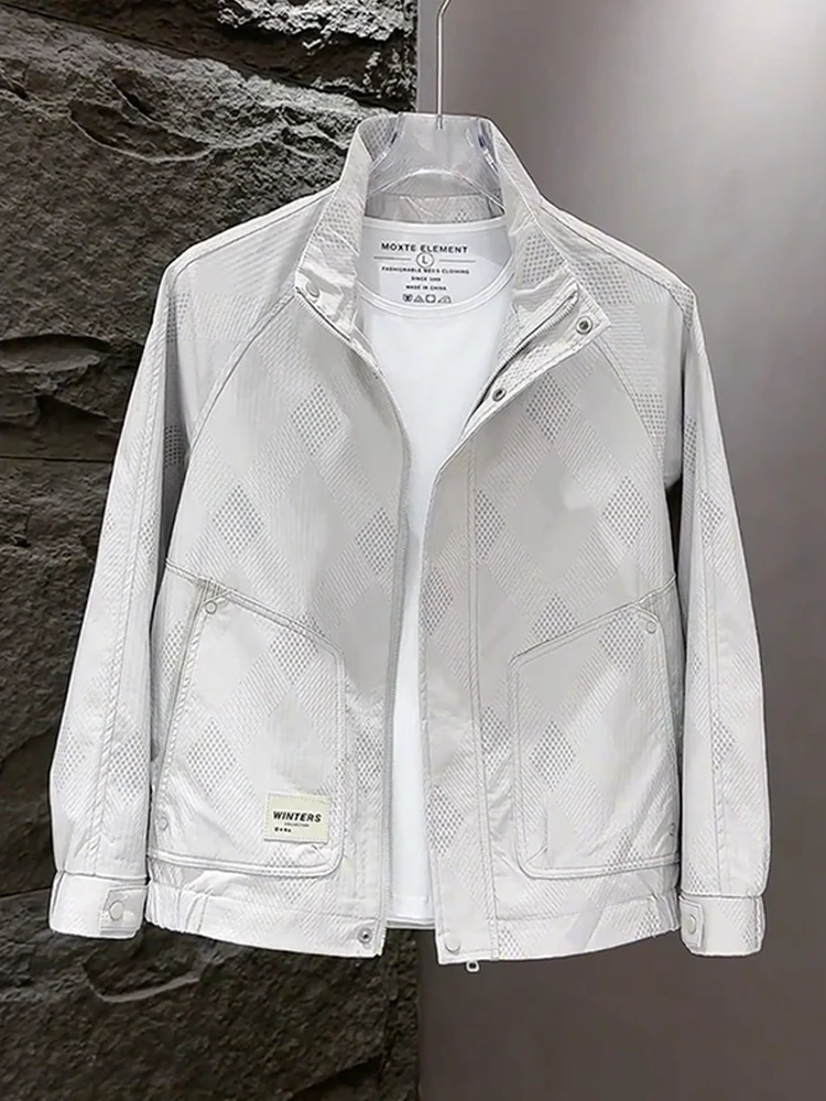 Spring Autumn New Sle Men's Casual Slim Fit Stand Collar Jaet American Cool Youth Faionable Outerwear Zipper Decoration
Spring Autumn New Sle Men's Casual Slim Fit Stand Collar Jaet American Cool Youth Faionable Outerwear Zipper Decoration