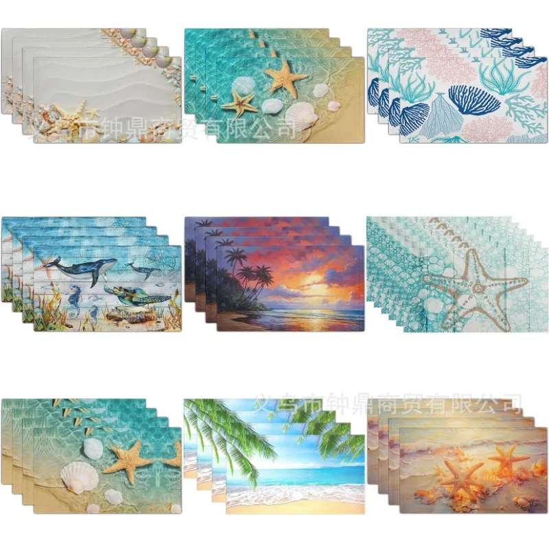 Набор из 4 салфеток на пляжную тематику, летние коврики для стола Ocean Blue Coastal Sea Life, термостойкие нескользящие салфетки
Набор из 4 салфеток на пляжную тематику, летние коврики для стола Ocean Blue Coastal Sea Life, термостойкие нескользящие салфетки