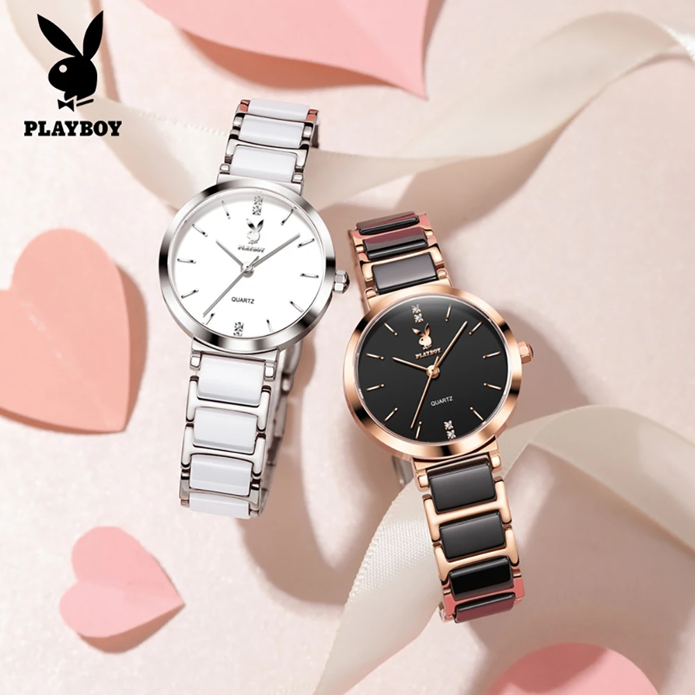 PLAYBOY Ultra Thin Quartz Wristwatch for Woman Elegant Luxury Ceramics Strap High Quality Original Brand Women's Dress Watches
PLAYBOY Ultra Thin Quartz Wristwatch for Woman Elegant Luxury Ceramics Strap High Quality Original Brand Women's Dress Watches