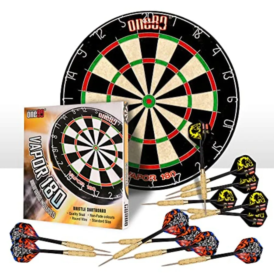 Vapor 180 Bristle Dartboard Staple Free Bullseye Steeltip Darts Extra Flights
Vapor 180 Bristle Dartboard Staple Free Bullseye Steeltip Darts Extra Flights