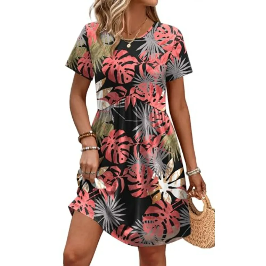 OFEEFAN Spring Dresses for Women 2026 Short Sleeve Crew Neck Casual Dresses Empire Waist Maternity Dress with Pockets
OFEEFAN Spring Dresses for Women 2026 Short Sleeve Crew Neck Casual Dresses Empire Waist Maternity Dress with Pockets