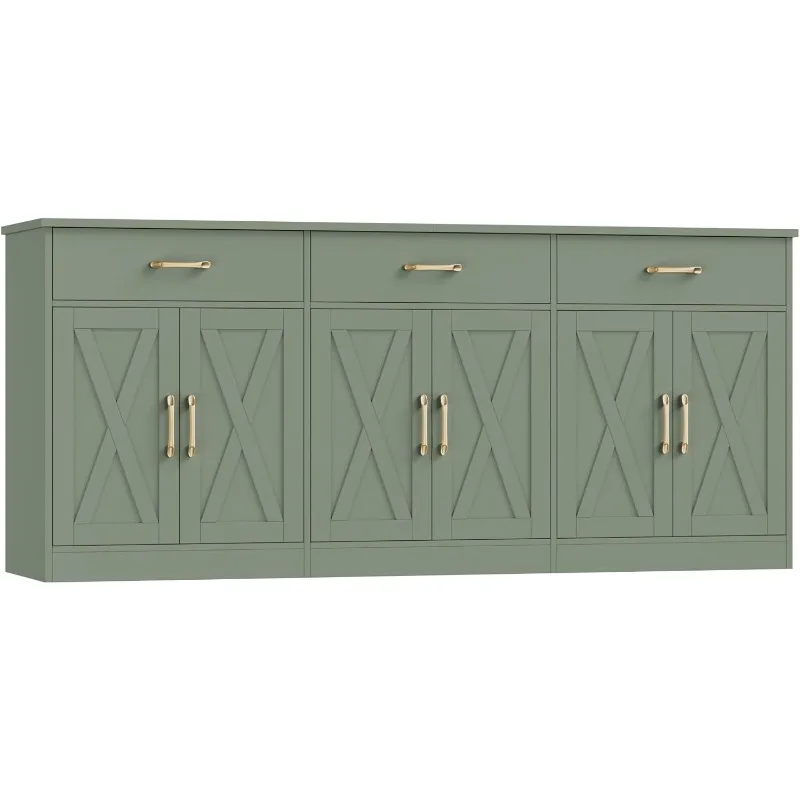 HOSTACK 71" Large Sideboard Buffet Cabinet with Storage, Farmhouse Coffee Bar Cabinet with 3 Drawers, Long Kitchen Buffet Table
HOSTACK 71" Large Sideboard Buffet Cabinet with Storage, Farmhouse Coffee Bar Cabinet with 3 Drawers, Long Kitchen Buffet Table