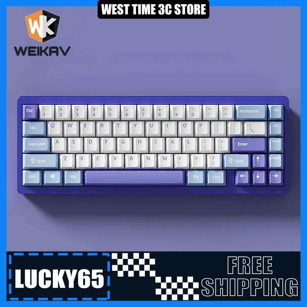 Механическая клавиатура Weikav Lucky65 из алюминиевого сплава, три режима, Bluetooth, беспроводная клавиатура на заказ, аксессуары для компьютера, подарки
Механическая клавиатура Weikav Lucky65 из алюминиевого сплава, три режима, Bluetooth, беспроводная клавиатура на заказ, аксессуары для компьютера, подарки