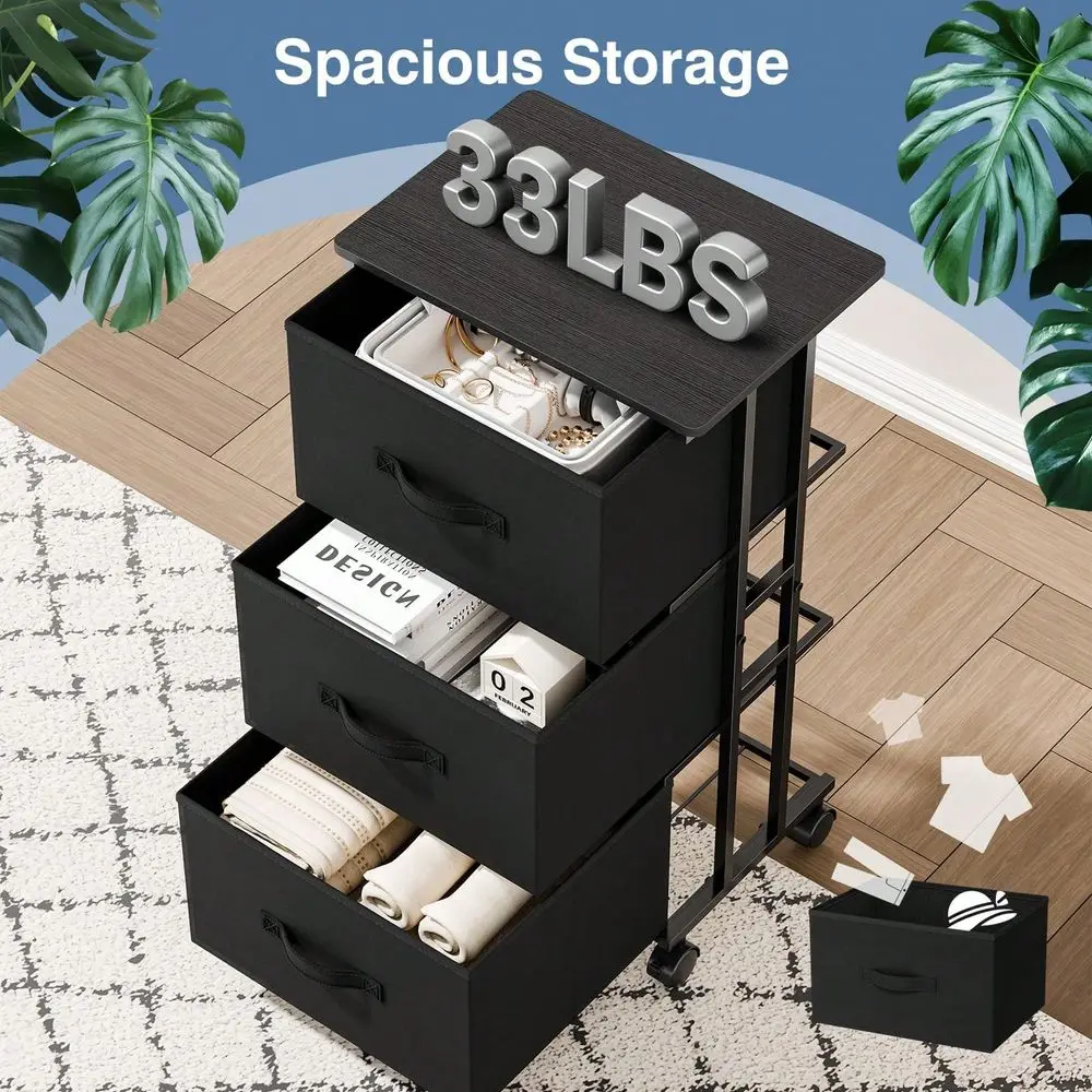 Drawer Fabric Dresser With Wheels, Sturdy Steel Frame Storage Tower, Removable Bins Vertical Organizer For Bedroom, Closet Offi
Drawer Fabric Dresser With Wheels, Sturdy Steel Frame Storage Tower, Removable Bins Vertical Organizer For Bedroom, Closet Offi