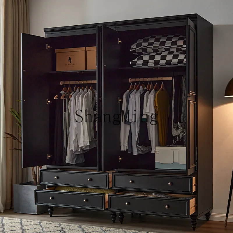 Новый изысканный модный шкаф из массива дерева в стиле ретро, черный, простой и современный, для дома и спальни, шкаф для хранения вещей.
Новый изысканный модный шкаф из массива дерева в стиле ретро, черный, простой и современный, для дома и спальни, шкаф для хранения вещей.