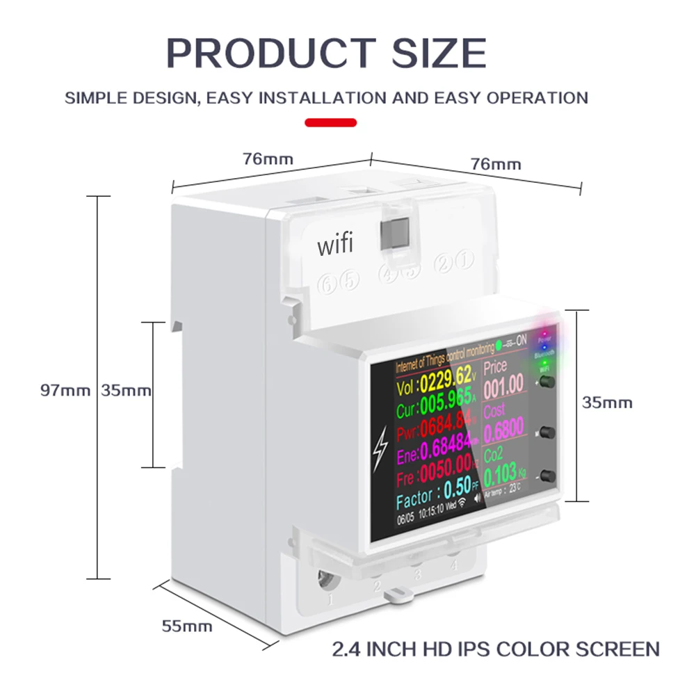 AT4PW Вольт-ампер, счетчик частоты кВтч, переменный ток 110 В, 220 В, 100 А, Wi-Fi, монитор электроэнергии, управление общего назначения, простая установка
AT4PW Вольт-ампер, счетчик частоты кВтч, переменный ток 110 В, 220 В, 100 А, Wi-Fi, монитор электроэнергии, управление общего назначения, простая установка