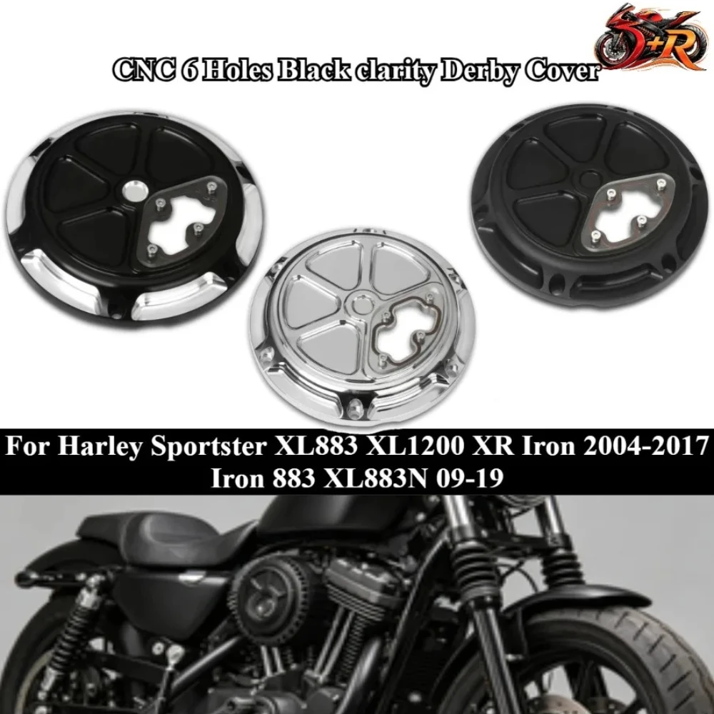 NEW CNC 6 Holes Black clarity Derby Cover For Harley Sportster XL883 XL1200 XR Iron 2004-2017 Iron 883 XL883N 09-19
NEW CNC 6 Holes Black clarity Derby Cover For Harley Sportster XL883 XL1200 XR Iron 2004-2017 Iron 883 XL883N 09-19