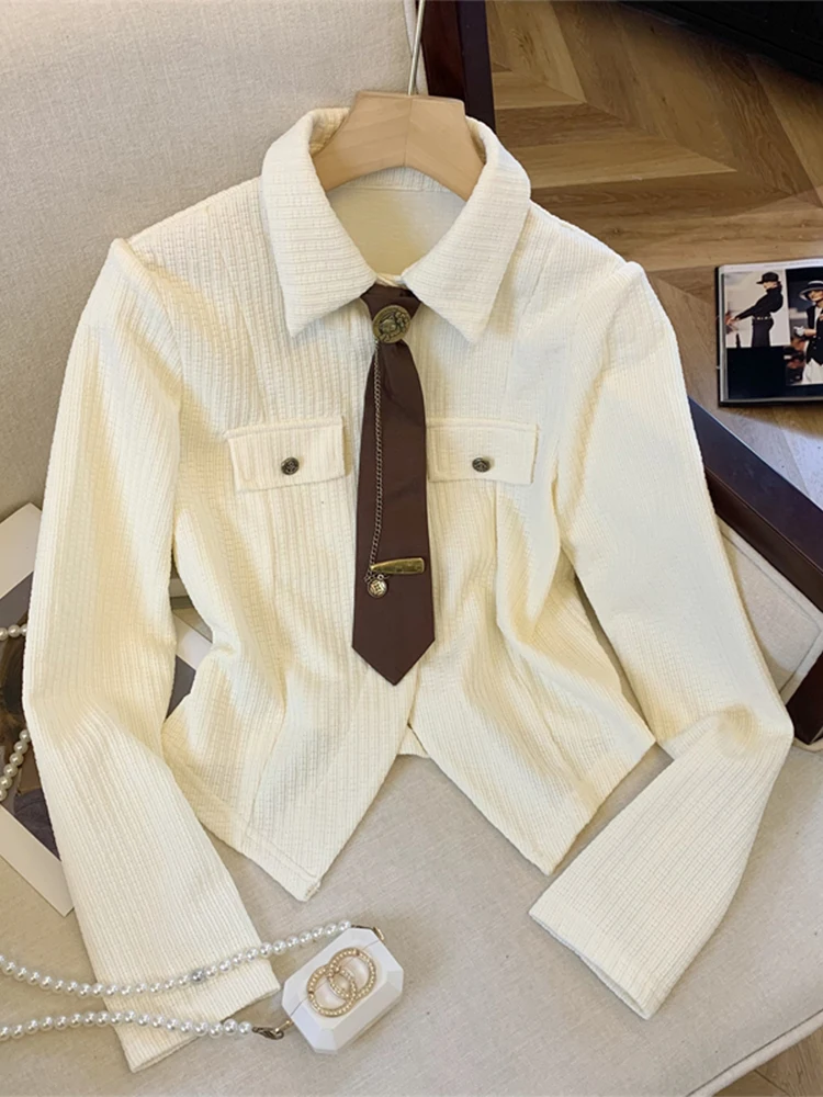 Women's Apricot Shirts and Blouses Y2k Aesthetic Vintage Korean Elegant 2000s Preppy Style Long Sleeve Polo-Neck Shirt Clothes
Women's Apricot Shirts and Blouses Y2k Aesthetic Vintage Korean Elegant 2000s Preppy Style Long Sleeve Polo-Neck Shirt Clothes