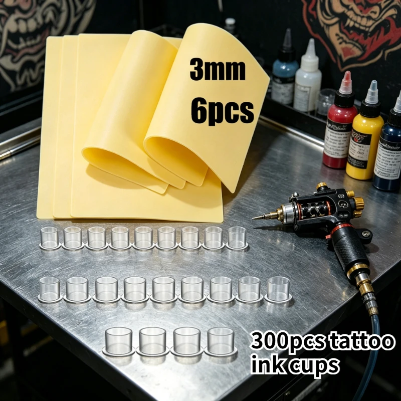306Pcs Tattoo Practice Kit - 6Pcs 3MM Fake Skin & 300Pcs Tattoo Ink Cups Kit,Realistic Silicone Practice Stencils for Beginners
306Pcs Tattoo Practice Kit - 6Pcs 3MM Fake Skin & 300Pcs Tattoo Ink Cups Kit,Realistic Silicone Practice Stencils for Beginners