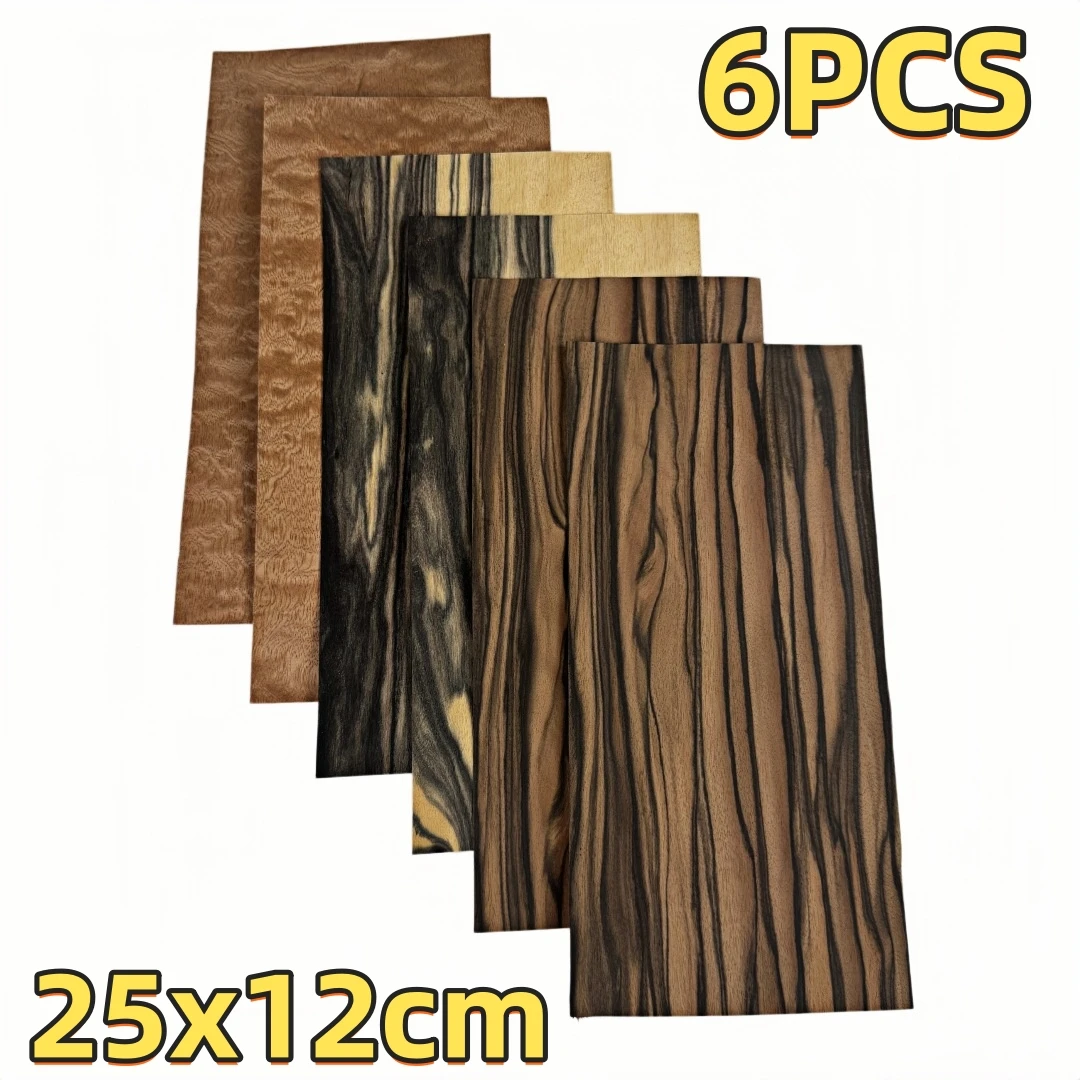 6-Piece(mixed) 0.5mm Thick Natural Exotic Veneer Suitable for Handicraft & DIY Inlay Marquetry Work, Size 25×12cm.
6-Piece(mixed) 0.5mm Thick Natural Exotic Veneer Suitable for Handicraft & DIY Inlay Marquetry Work, Size 25×12cm.