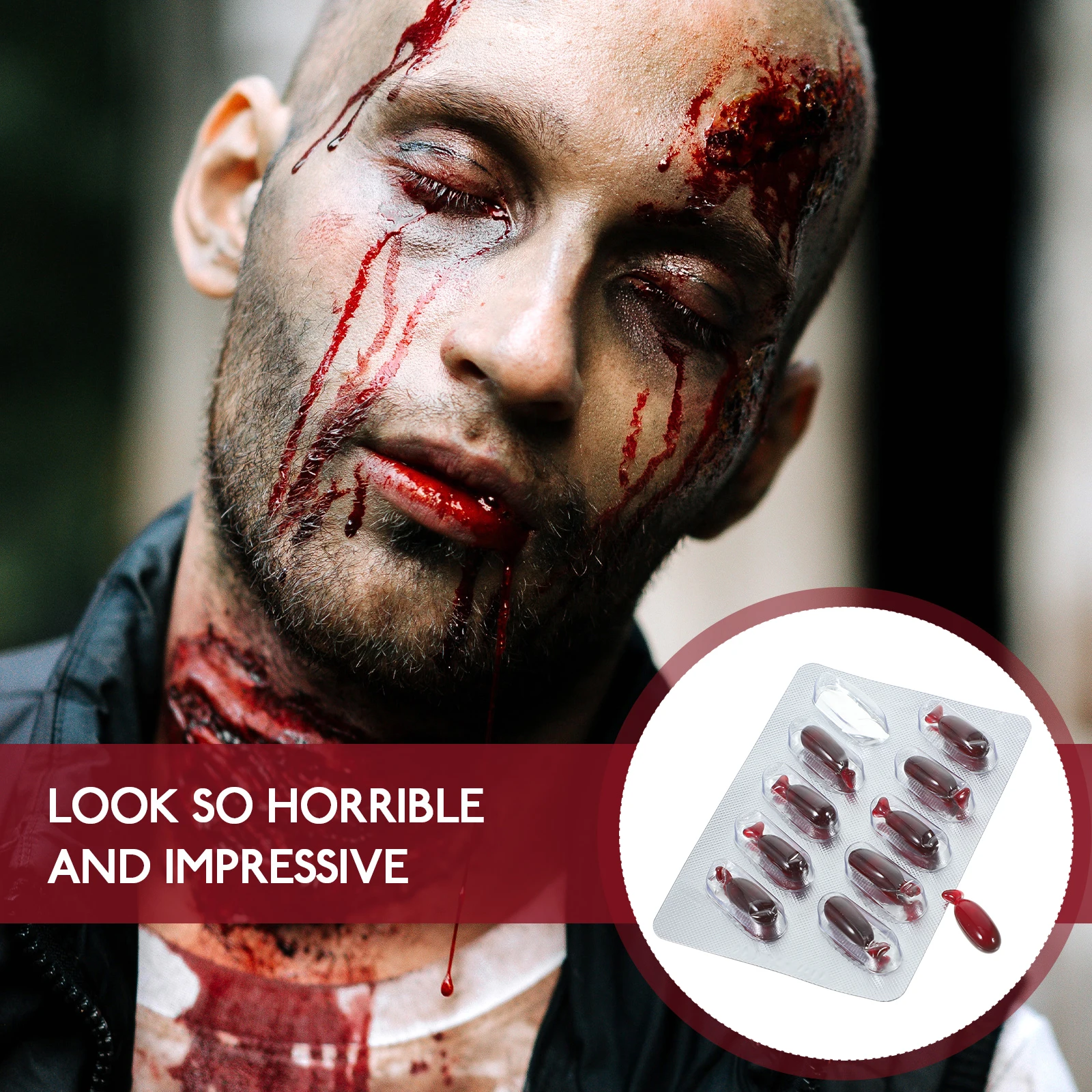 Fake Blood Pills 1pc Simulated Plasma Capsules Halloween Prank Supplies for Cosplay Makeup Props
Fake Blood Pills 1pc Simulated Plasma Capsules Halloween Prank Supplies for Cosplay Makeup Props