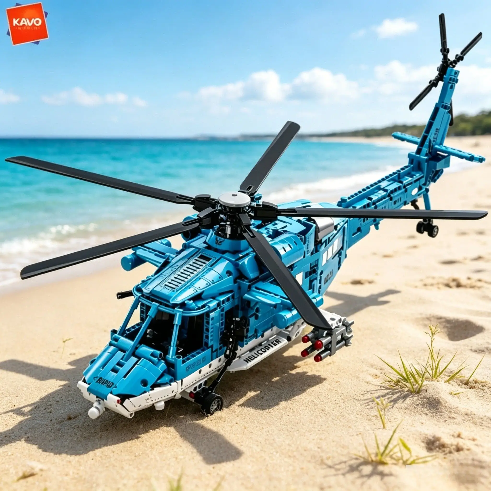 KAVOWORLD 1521PCS Rapid Helicopter Building Blocks Blue Military Helicopter with Simulated Missiles Construction Toy for Adult
KAVOWORLD 1521PCS Rapid Helicopter Building Blocks Blue Military Helicopter with Simulated Missiles Construction Toy for Adult