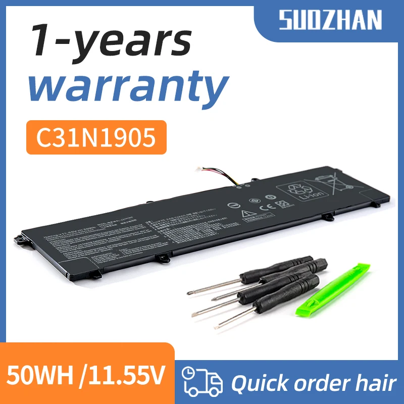 SUOZHAN C31N1905 Laptop Battery for ASUS K533F S433FL S521FA S533FL V533F For VivoBook S14 S433FA-AM035T 11.55V 50WH
SUOZHAN C31N1905 Laptop Battery for ASUS K533F S433FL S521FA S533FL V533F For VivoBook S14 S433FA-AM035T 11.55V 50WH