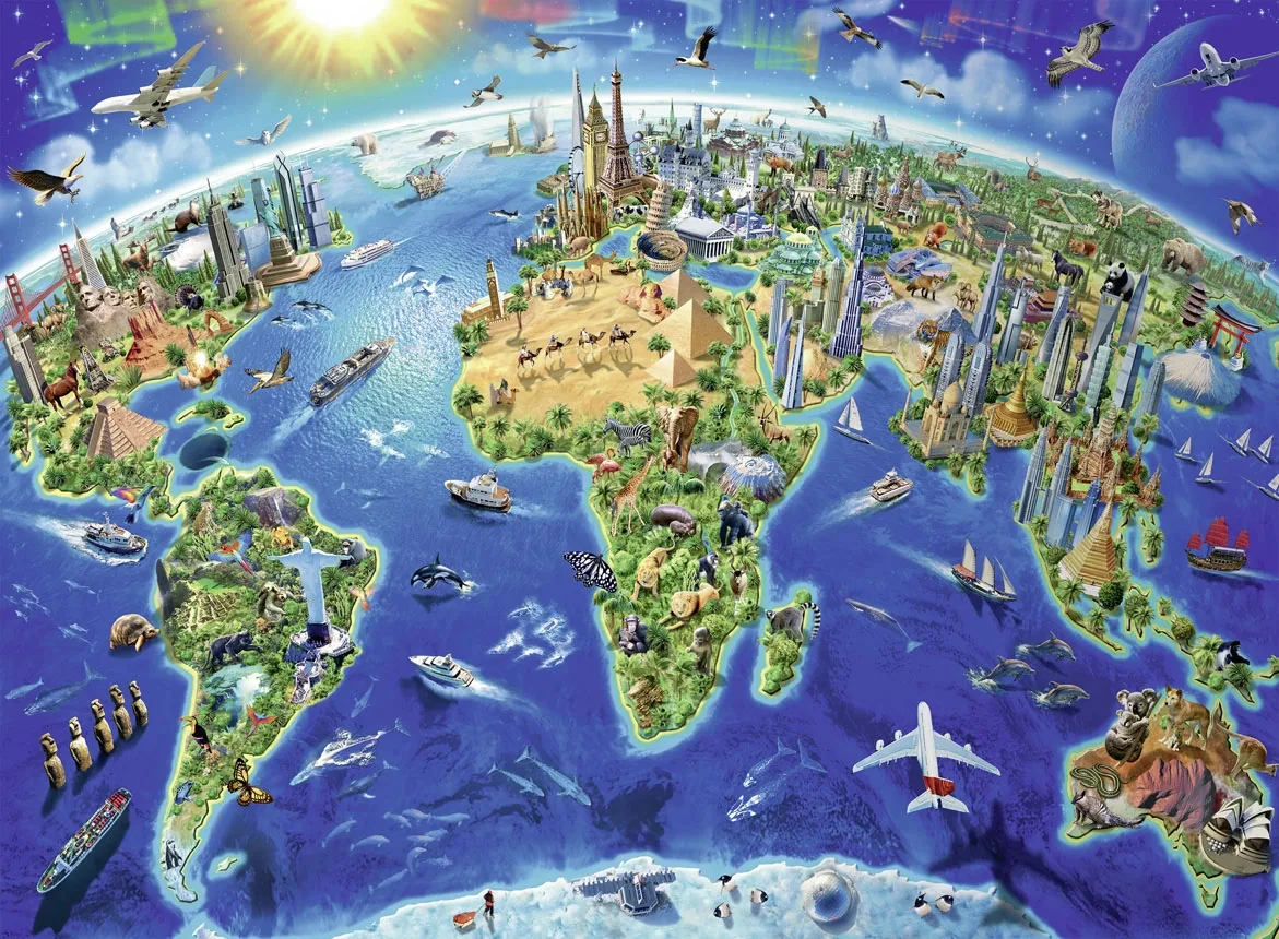 500/1000PCS Jigsaw Puzzle World Landmarks Map Home Family Activity Games for Gameroom Bedroom Home Decor Frameless
500/1000PCS Jigsaw Puzzle World Landmarks Map Home Family Activity Games for Gameroom Bedroom Home Decor Frameless