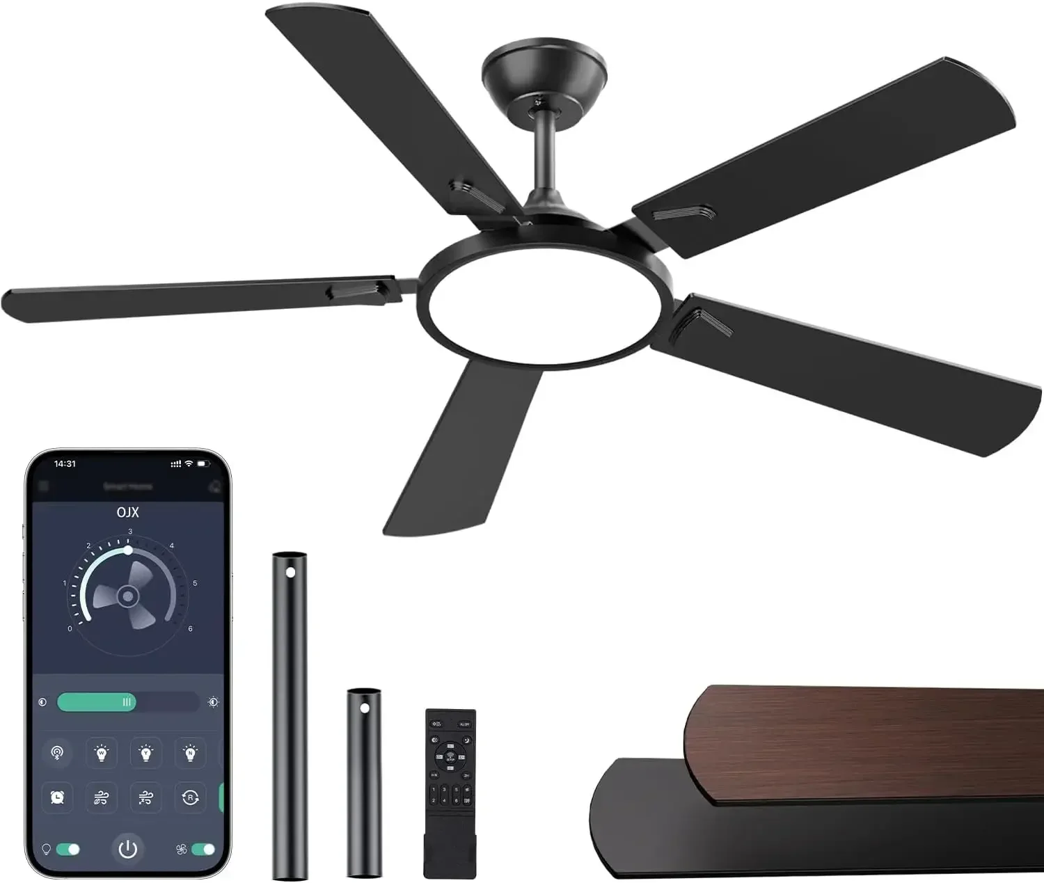 Ceiling Fans with Lights, 52 inch Ceiling fan with Light and Remote/APP Control, 3CCT, Quiet DC Reversible, Dimmable, Modern Cei
Ceiling Fans with Lights, 52 inch Ceiling fan with Light and Remote/APP Control, 3CCT, Quiet DC Reversible, Dimmable, Modern Cei