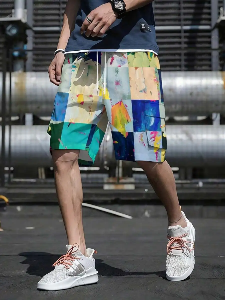 Mens Abstract Digital Print Cargo Shorts – Loose Fit, Straight Cut, Multi-Pocket Casual Wear
Mens Abstract Digital Print Cargo Shorts – Loose Fit, Straight Cut, Multi-Pocket Casual Wear