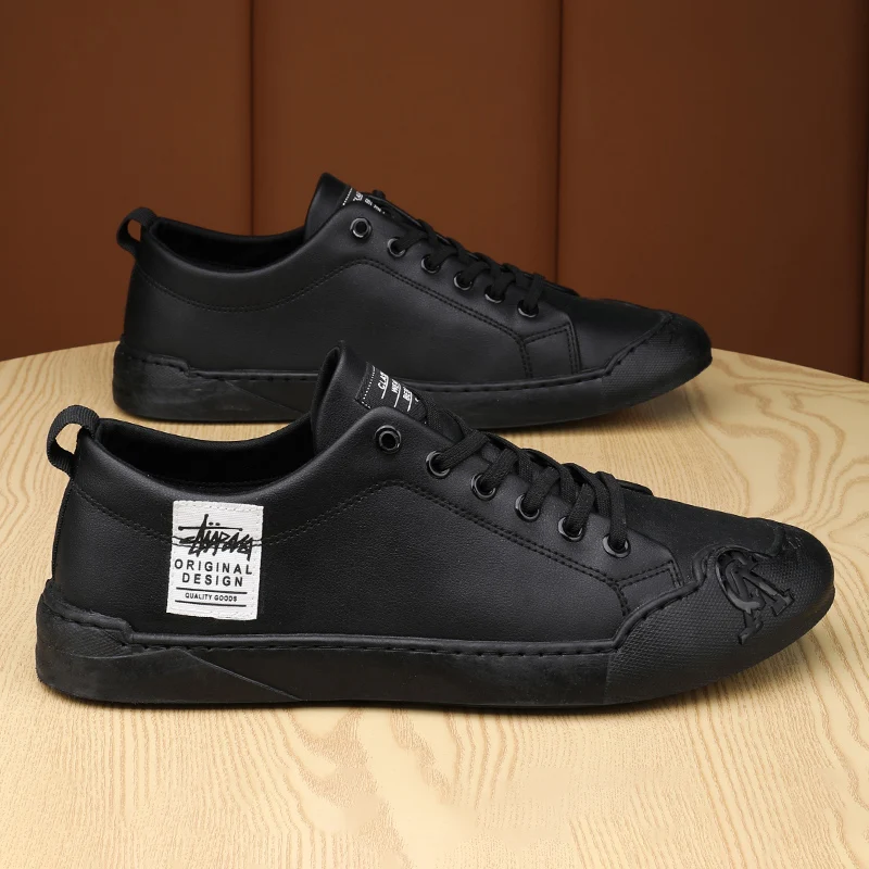 Men's Slip-On Casual Work Shoes Spring Black Waterproof Non-Slip Leather Fashionable Boots Comfortable Lightweight round Toe
Men's Slip-On Casual Work Shoes Spring Black Waterproof Non-Slip Leather Fashionable Boots Comfortable Lightweight round Toe