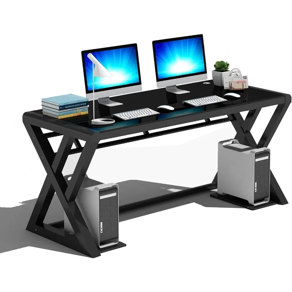 Glass Computer Desk with Metal Frame, Home Office Desks Computer Table Modern Simple Office Study Gaming Work Writing Desk Table
Glass Computer Desk with Metal Frame, Home Office Desks Computer Table Modern Simple Office Study Gaming Work Writing Desk Table