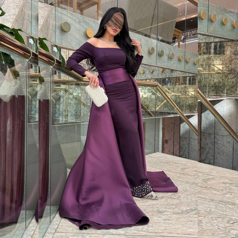 Customized Formal Jersey Sash Sequined Straight Off-the-shoulder Long Dresses Bespoke Occasion Modern Style Elegant
Customized Formal Jersey Sash Sequined Straight Off-the-shoulder Long Dresses Bespoke Occasion Modern Style Elegant