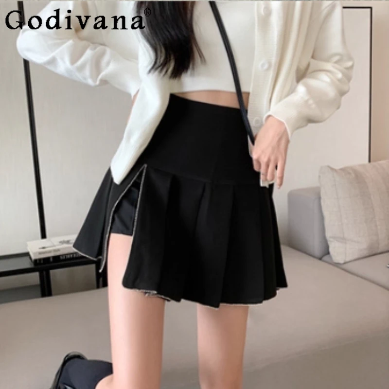 Spring Autumn New Large Size High Waist Black Short Pleated Skirt Sweet Girl Versatile Age Reduction Personality Split Skirts
Spring Autumn New Large Size High Waist Black Short Pleated Skirt Sweet Girl Versatile Age Reduction Personality Split Skirts