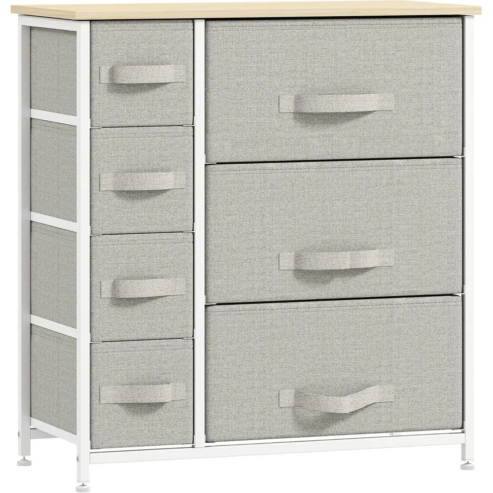 7-Tier Fabric Storage Tower with Metal Frame for Bedroom and Closets, Light Gray
7-Tier Fabric Storage Tower with Metal Frame for Bedroom and Closets, Light Gray