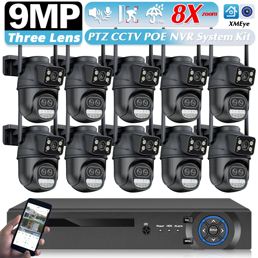 4K 10CH Smart Video Surveillance System XMEye POE NVR Kit H.265+ Three Lens 9MP HD WIFI Cameras 8X Zoom PTZ Wireless CCTV System
4K 10CH Smart Video Surveillance System XMEye POE NVR Kit H.265+ Three Lens 9MP HD WIFI Cameras 8X Zoom PTZ Wireless CCTV System