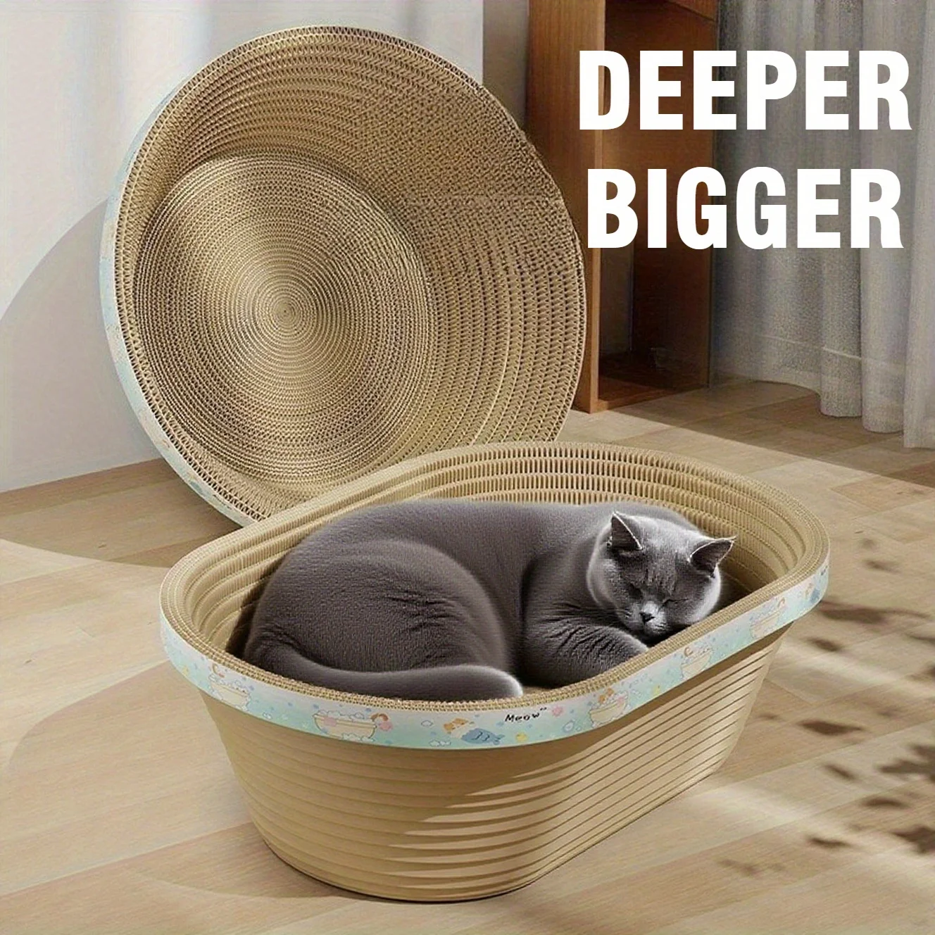 Deeper and Bigger Circle/Oval Durable Cat Scratching Board, Play, Sleep and Claw Grinding 3in1, Deep Nest-Shaped Mat
Deeper and Bigger Circle/Oval Durable Cat Scratching Board, Play, Sleep and Claw Grinding 3in1, Deep Nest-Shaped Mat