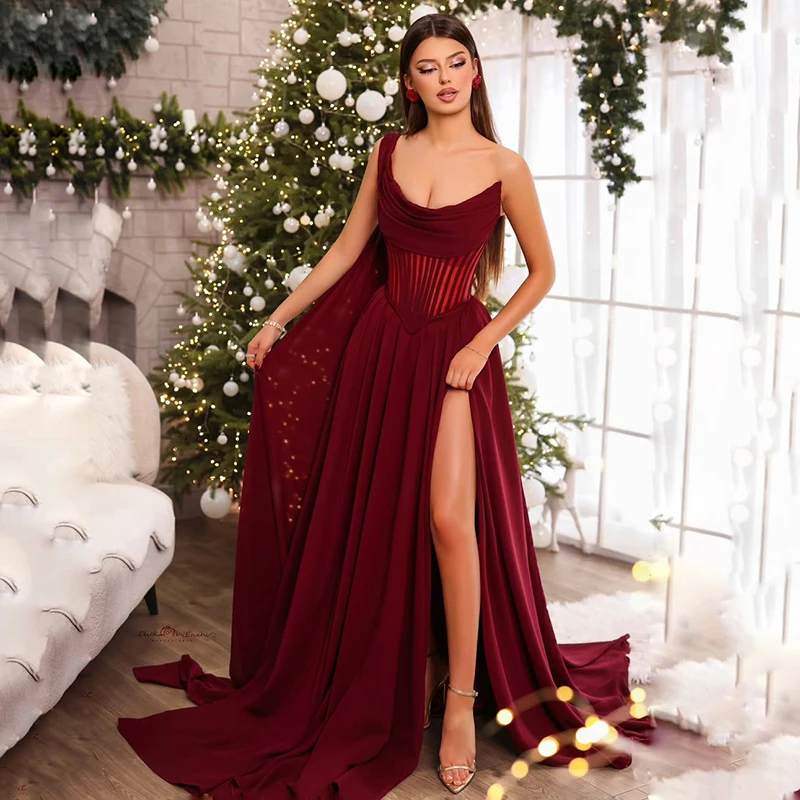 Thinyfull 2025 A-Line Prom Evening Dresses Saudi Arabia One Shoulder Chiffon Party Dress Night Cocktail Prom Gowns Customized
Thinyfull 2025 A-Line Prom Evening Dresses Saudi Arabia One Shoulder Chiffon Party Dress Night Cocktail Prom Gowns Customized