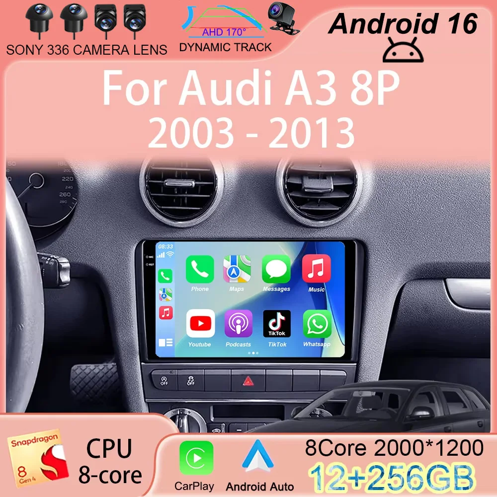 Android 16 Carplay Auto для Audi A3 8P 2003-2013, 2DIN мультимедийный проигрыватель, GPS-навигация, автомобильная магнитола, аудио, стерео, DSP, камера 360°, 4G
Android 16 Carplay Auto для Audi A3 8P 2003-2013, 2DIN мультимедийный проигрыватель, GPS-навигация, автомобильная магнитола, аудио, стерео, DSP, камера 360°, 4G