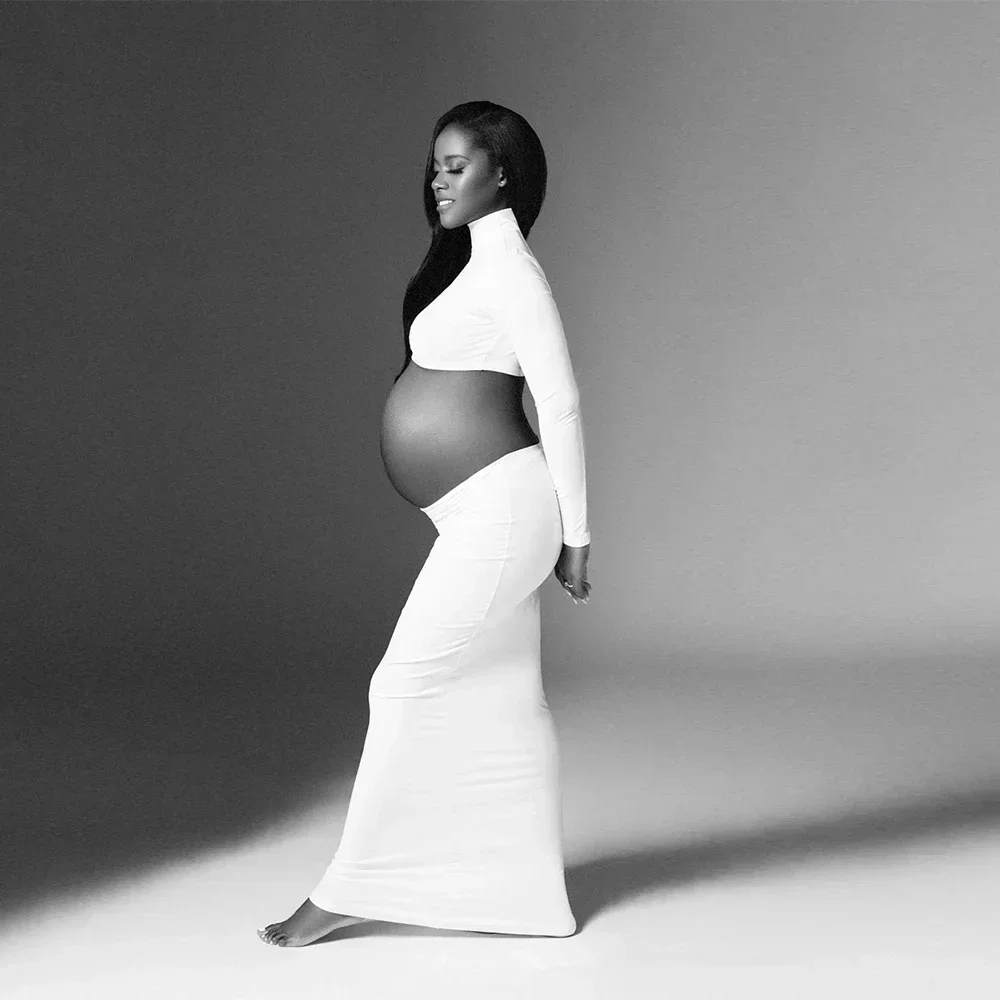 Maternity Photo Shoot Solid Color Cutout High Neck Crop Top 2pcs Long Sleeve Bodycon Club Party Photography Pregnancy Maxi Dress
Maternity Photo Shoot Solid Color Cutout High Neck Crop Top 2pcs Long Sleeve Bodycon Club Party Photography Pregnancy Maxi Dress