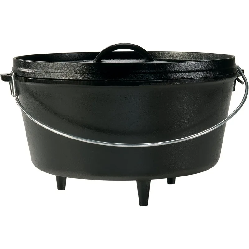 Lodge 8 Quart Pre-Seasoned Cast Iron Camp Dutch Oven with Lid - Dual Handles - Use in the Oven, on the Stove, on the Grill Black
Lodge 8 Quart Pre-Seasoned Cast Iron Camp Dutch Oven with Lid - Dual Handles - Use in the Oven, on the Stove, on the Grill Black