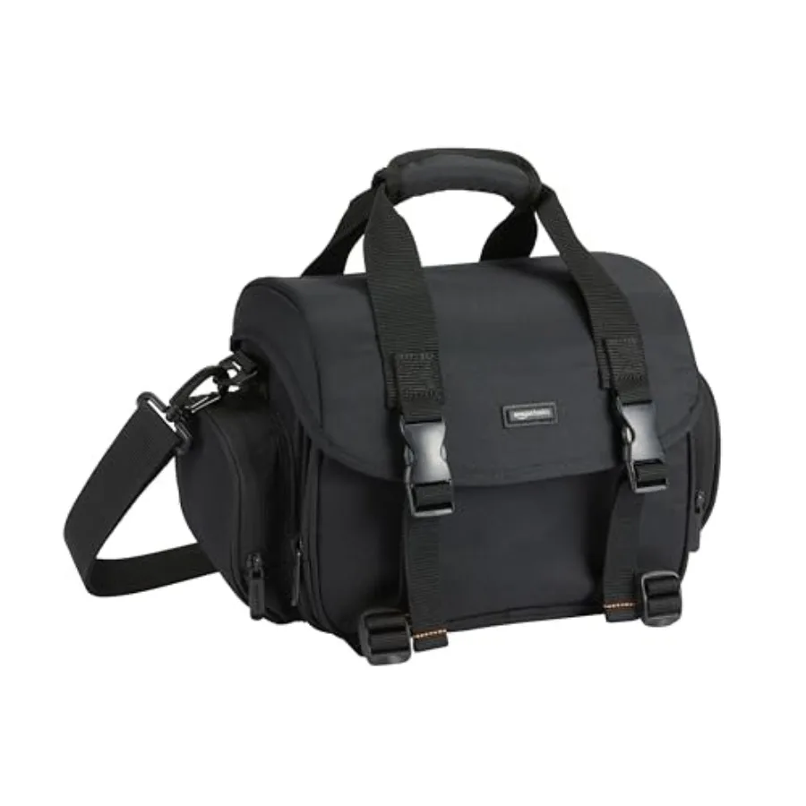 Large DSLR Gadget Bag with Multiple Compartments, Pockets, Shoulder Strap, Black with Orange Interior
Large DSLR Gadget Bag with Multiple Compartments, Pockets, Shoulder Strap, Black with Orange Interior