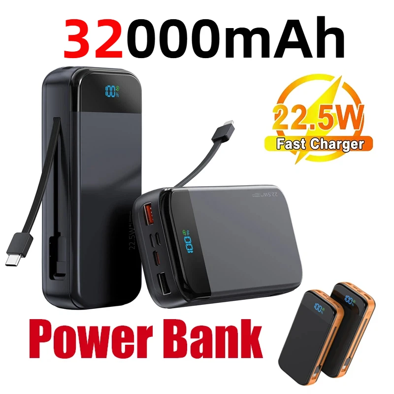 Внешний аккумулятор 32000 мАч с быстрой зарядкой PD 22.5W, 5-в-1, сверхвысокой емкости, с интеллектуальным LED-дисплеем
Внешний аккумулятор 32000 мАч с быстрой зарядкой PD 22.5W, 5-в-1, сверхвысокой емкости, с интеллектуальным LED-дисплеем