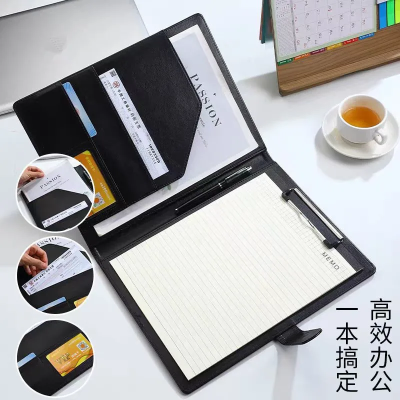 Black A4 Leather Padfolio Portfolio File Folder Clipboard Clip Document Organizer Business Meeting Clamp Writing Pad for Office
Black A4 Leather Padfolio Portfolio File Folder Clipboard Clip Document Organizer Business Meeting Clamp Writing Pad for Office