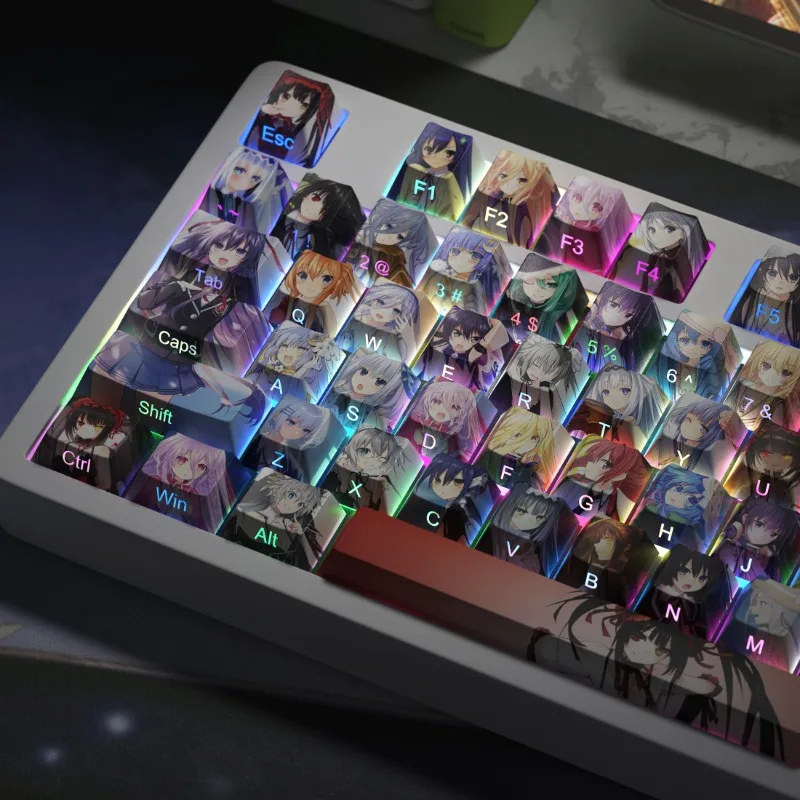 Anime Date A Live themed keycaps with original factory side engraved transparent PBT compatible mechanical keyboard
Anime Date A Live themed keycaps with original factory side engraved transparent PBT compatible mechanical keyboard