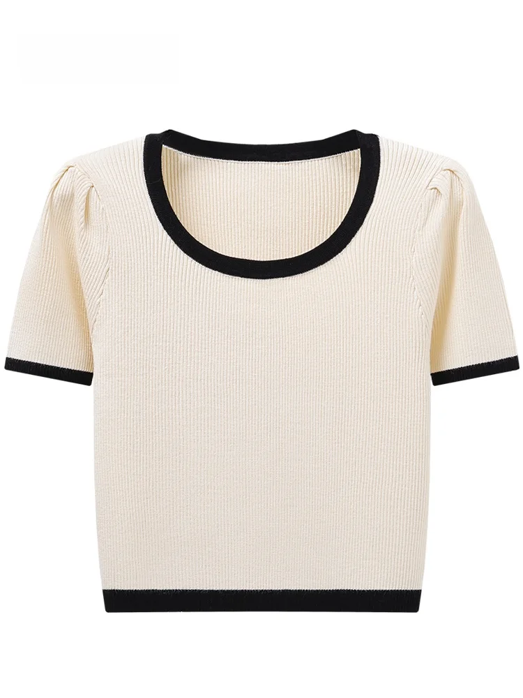 Женская трикотажная футболка JZZDEMM с коротким рукавом, облегающая, тонкая, с объемными плечами, в полоску, для повседневной носки, с низким круглым вырезом
Женская трикотажная футболка JZZDEMM с коротким рукавом, облегающая, тонкая, с объемными плечами, в полоску, для повседневной носки, с низким круглым вырезом